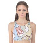 Usheen Carebears, Bears, Cat, Colorful, Cute, Pastel, Pattern Tank Bikini Top