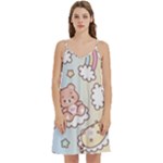 Usheen Carebears, Bears, Cat, Colorful, Cute, Pastel, Pattern Mini Camis Dress With Pockets