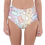 Usheen Carebears, Bears, Cat, Colorful, Cute, Pastel, Pattern Reversible High-Waist Bikini Bottoms