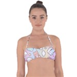 Usheen Carebears, Bears, Cat, Colorful, Cute, Pastel, Pattern Tie Back Bikini Top