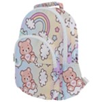 Usheen Carebears, Bears, Cat, Colorful, Cute, Pastel, Pattern Rounded Multi Pocket Backpack