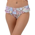 Usheen Carebears, Bears, Cat, Colorful, Cute, Pastel, Pattern Frill Bikini Bottoms