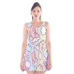 Usheen Carebears, Bears, Cat, Colorful, Cute, Pastel, Pattern Scoop Neck Skater Dress