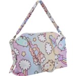 Usheen Carebears, Bears, Cat, Colorful, Cute, Pastel, Pattern Canvas Crossbody Bag