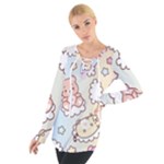 Usheen Carebears, Bears, Cat, Colorful, Cute, Pastel, Pattern Tie Up T-Shirt