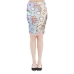 Usheen Carebears, Bears, Cat, Colorful, Cute, Pastel, Pattern Midi Wrap Pencil Skirt