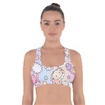 Usheen Carebears, Bears, Cat, Colorful, Cute, Pastel, Pattern Cross Back Sports Bra