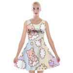 Usheen Carebears, Bears, Cat, Colorful, Cute, Pastel, Pattern Velvet Skater Dress