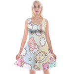 Usheen Carebears, Bears, Cat, Colorful, Cute, Pastel, Pattern Reversible Velvet Sleeveless Dress