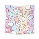 Usheen Carebears, Bears, Cat, Colorful, Cute, Pastel, Pattern Square Tapestry (Small)