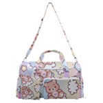 Usheen Carebears, Bears, Cat, Colorful, Cute, Pastel, Pattern Sports Gym Duffle Bag with Shoe Compartment