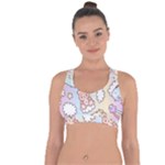 Usheen Carebears, Bears, Cat, Colorful, Cute, Pastel, Pattern Cross String Back Sports Bra