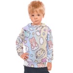 Usheen Carebears, Bears, Cat, Colorful, Cute, Pastel, Pattern Kids  Hooded Pullover