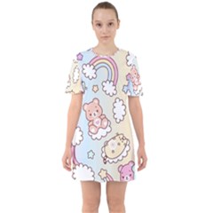 Sixties Short Sleeve Mini Dress 