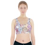 Usheen Carebears, Bears, Cat, Colorful, Cute, Pastel, Pattern Sports Bra With Pocket