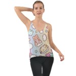 Usheen Carebears, Bears, Cat, Colorful, Cute, Pastel, Pattern Chiffon Cami