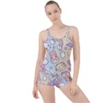 Usheen Carebears, Bears, Cat, Colorful, Cute, Pastel, Pattern Boyleg Tankini Set 