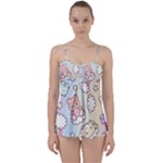 Usheen Carebears, Bears, Cat, Colorful, Cute, Pastel, Pattern Babydoll Tankini Set