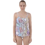 Usheen Carebears, Bears, Cat, Colorful, Cute, Pastel, Pattern Twist Front Tankini Set