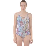 Usheen Carebears, Bears, Cat, Colorful, Cute, Pastel, Pattern Cut Out Top Tankini Set