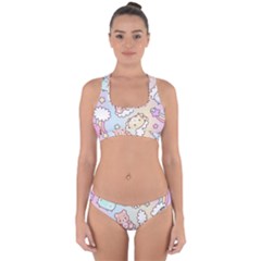 Usheen Carebears, Bears, Cat, Colorful, Cute, Pastel, Pattern Cross Back Hipster Bikini Set from ArtsNow.com