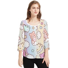 Chiffon Quarter Sleeve Blouse 