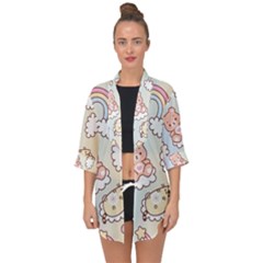 Open Front Chiffon Kimono 