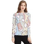 Usheen Carebears, Bears, Cat, Colorful, Cute, Pastel, Pattern Women s Long Sleeve Rash Guard