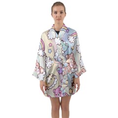 Long Sleeve Satin Kimono 