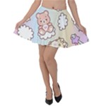 Usheen Carebears, Bears, Cat, Colorful, Cute, Pastel, Pattern Velvet Skater Skirt