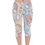 Usheen Carebears, Bears, Cat, Colorful, Cute, Pastel, Pattern Velvet Capri Leggings 