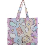 Usheen Carebears, Bears, Cat, Colorful, Cute, Pastel, Pattern Canvas Travel Bag