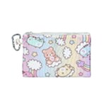 Usheen Carebears, Bears, Cat, Colorful, Cute, Pastel, Pattern Canvas Cosmetic Bag (Small)