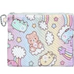 Usheen Carebears, Bears, Cat, Colorful, Cute, Pastel, Pattern Canvas Cosmetic Bag (XXXL)