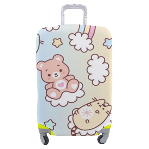 Usheen Carebears, Bears, Cat, Colorful, Cute, Pastel, Pattern Luggage Cover (Medium) from ArtsNow.com