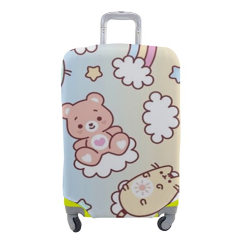 Usheen Carebears, Bears, Cat, Colorful, Cute, Pastel, Pattern Luggage Cover (Small) from ArtsNow.com