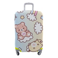 Usheen Carebears, Bears, Cat, Colorful, Cute, Pastel, Pattern Luggage Cover (Small) from ArtsNow.com