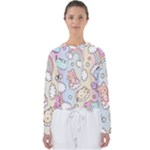 Usheen Carebears, Bears, Cat, Colorful, Cute, Pastel, Pattern Women s Slouchy Sweat