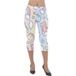 Usheen Carebears, Bears, Cat, Colorful, Cute, Pastel, Pattern Lightweight Velour Capri Leggings 