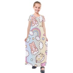 Kids  Short Sleeve Maxi Dress 