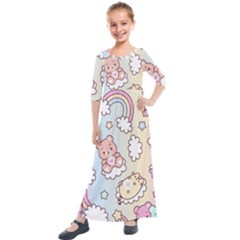 Kids  Quarter Sleeve Maxi Dress 