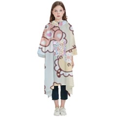 Usheen Carebears, Bears, Cat, Colorful, Cute, Pastel, Pattern Kids  Hooded Rain Ponchos from ArtsNow.com