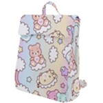 Usheen Carebears, Bears, Cat, Colorful, Cute, Pastel, Pattern Flap Top Backpack