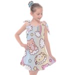 Usheen Carebears, Bears, Cat, Colorful, Cute, Pastel, Pattern Kids  Tie Up Tunic Dress