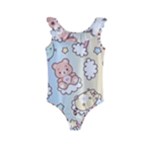 Usheen Carebears, Bears, Cat, Colorful, Cute, Pastel, Pattern Kids  Frill Swimsuit