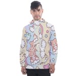 Usheen Carebears, Bears, Cat, Colorful, Cute, Pastel, Pattern Men s Front Pocket Pullover Windbreaker