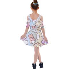 Kids  Shoulder Cutout Chiffon Dress 