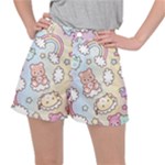 Usheen Carebears, Bears, Cat, Colorful, Cute, Pastel, Pattern Women s Ripstop Shorts