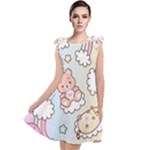 Usheen Carebears, Bears, Cat, Colorful, Cute, Pastel, Pattern Tie Up Tunic Dress