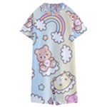 Usheen Carebears, Bears, Cat, Colorful, Cute, Pastel, Pattern Kids  Boyleg Half Suit Swimwear